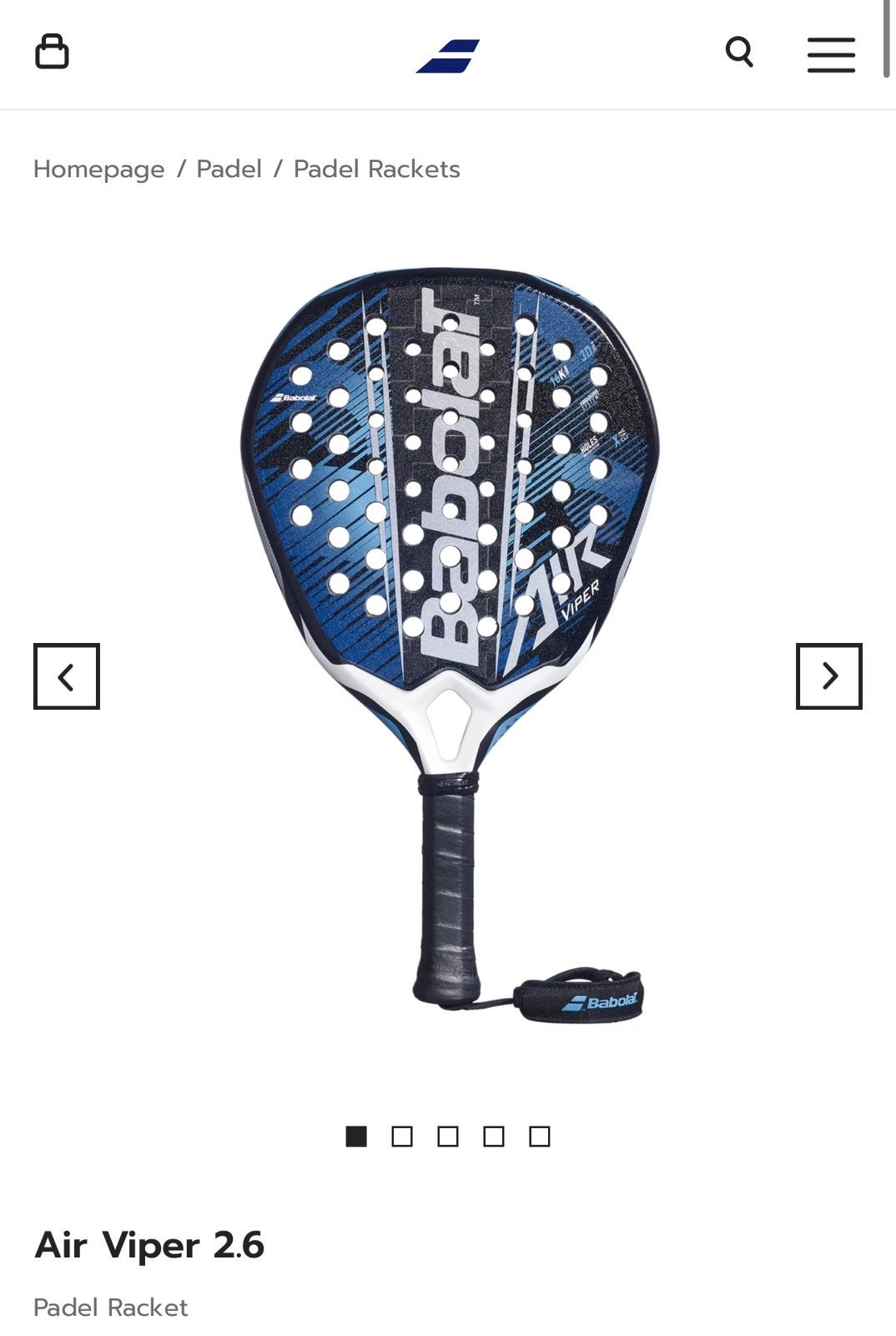Babolat air viper 2.6, Sport en Fitness, Padel, Ophalen of Verzenden, Nieuw, Padelracket