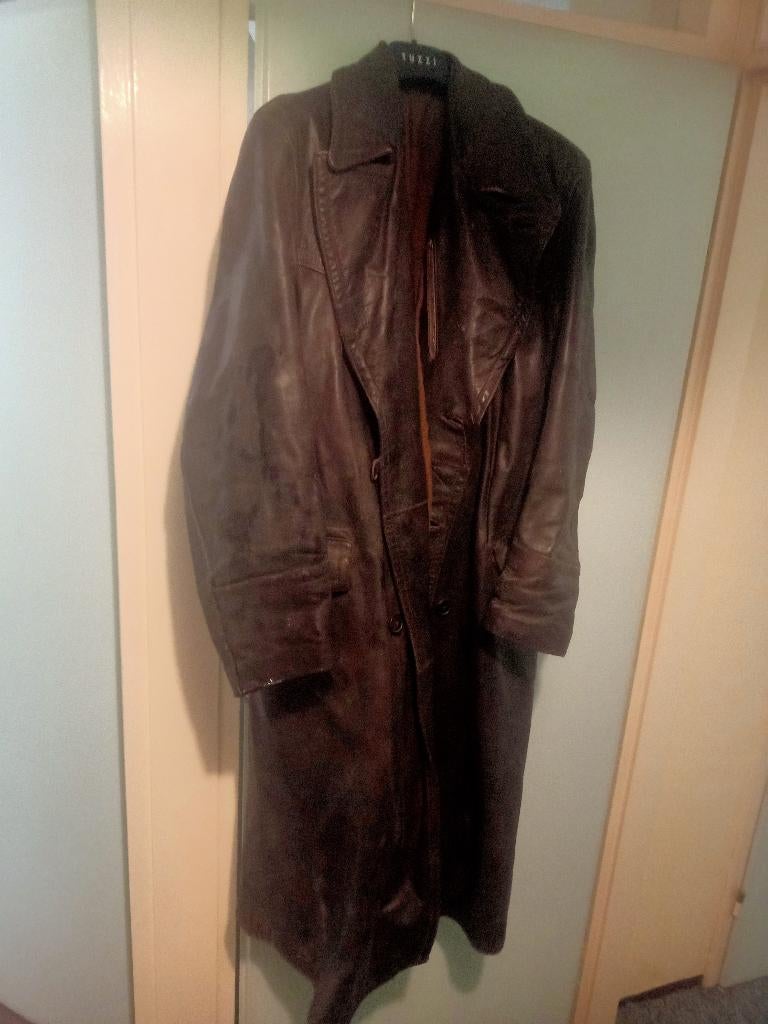 Vintage Zwaar Lederen Motorjack, Motoren, Ophalen, Tweedehands, Heren, Jas | leer