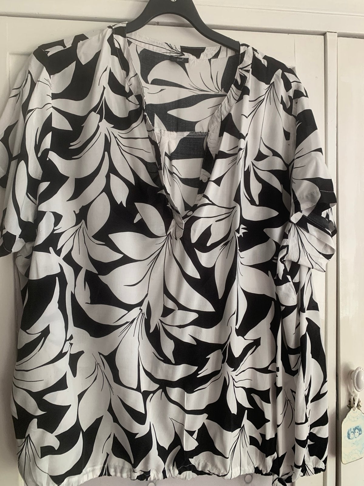 Blouse zwart wit 52, Kleding | Dames, Grote Maten, Ophalen of Verzenden, Zo goed als nieuw, Wit, Blouse of Tuniek