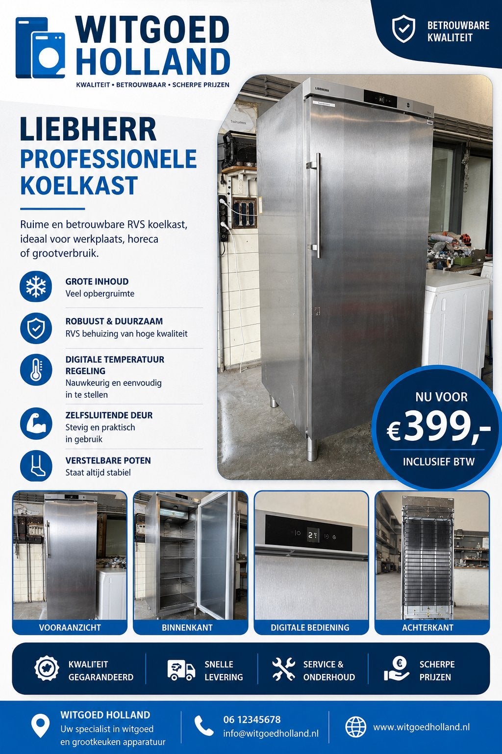 LIEBHERR PROFESSIONELE VRIEZER, Zonder vriesvak, 200 liter of meer, 60 cm of meer, Zo goed als nieuw