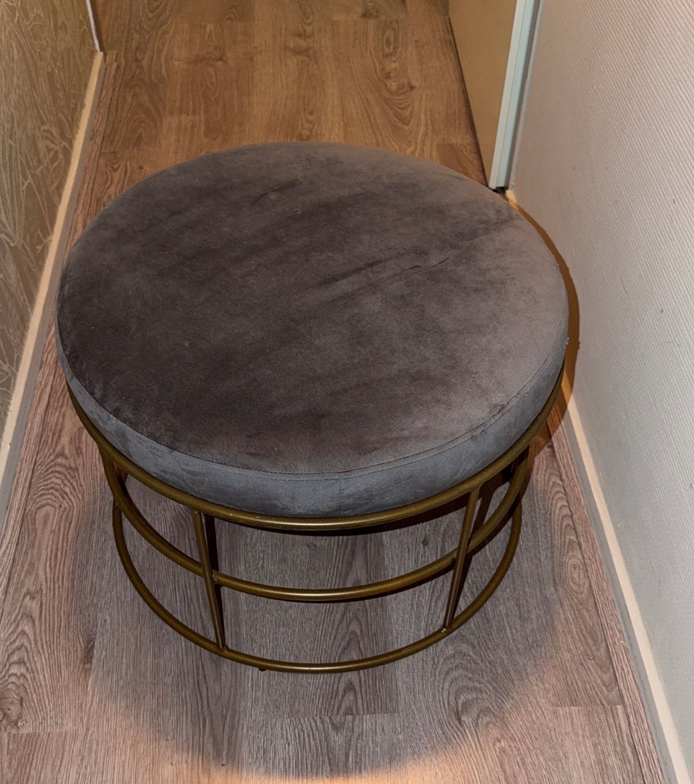 Mooie velvet poef, Ophalen, Velvet poef, Rond, Minder dan 50 cm
