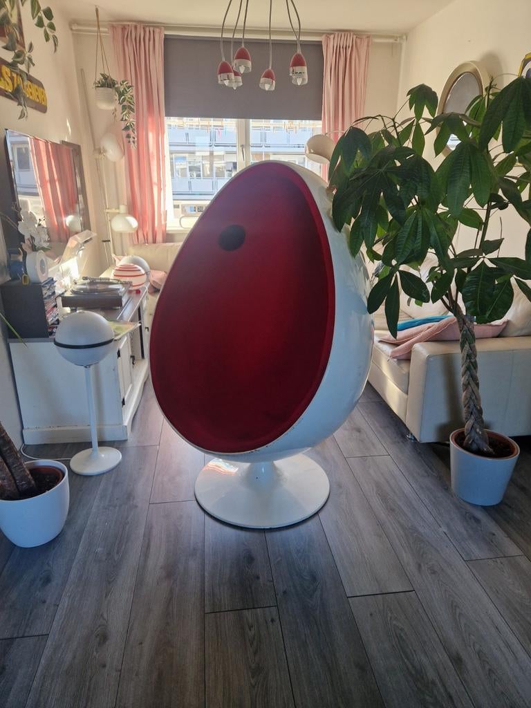 Egg chair Pod Space age design ei stoel vintage wit, Huis en Inrichting, Stoelen, Gebruikt, Eén, Kunststof, Wit, Ophalen