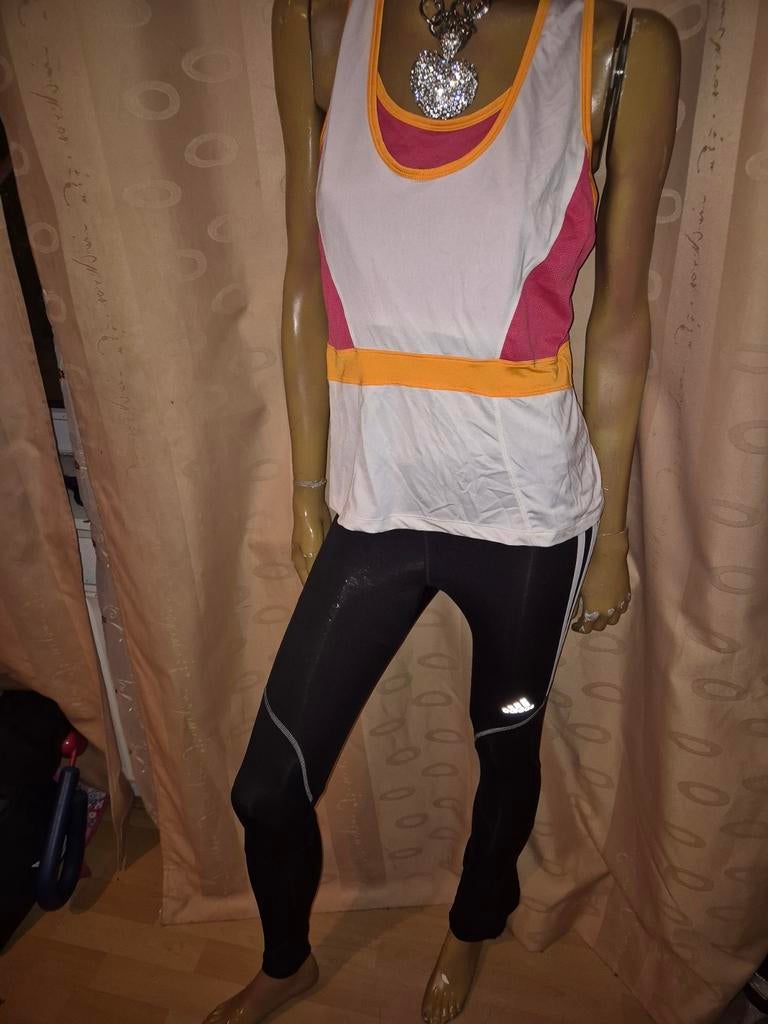 Adidas sportlegging response zwart met witte strepen S, Adidas, Zwart, Ophalen of Verzenden, Zo goed als nieuw