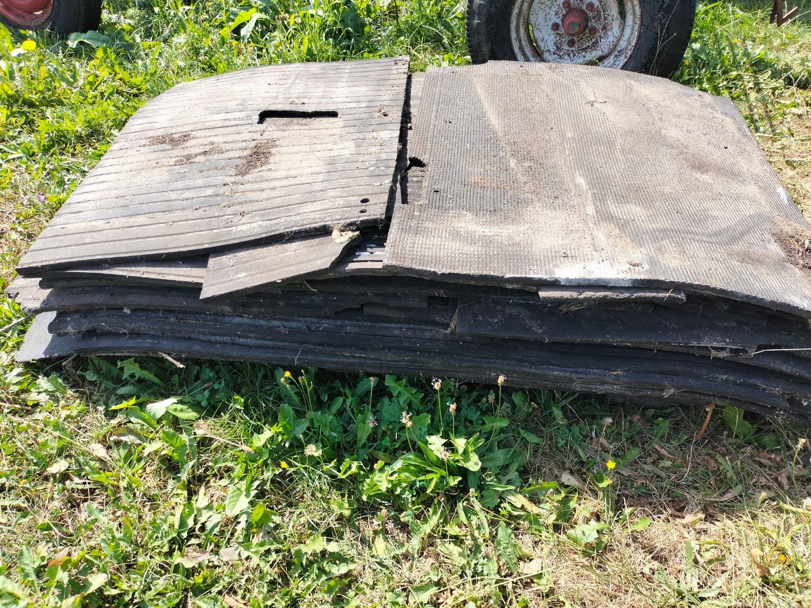 Gebruikte rubber matten, Ophalen, Gebruikt