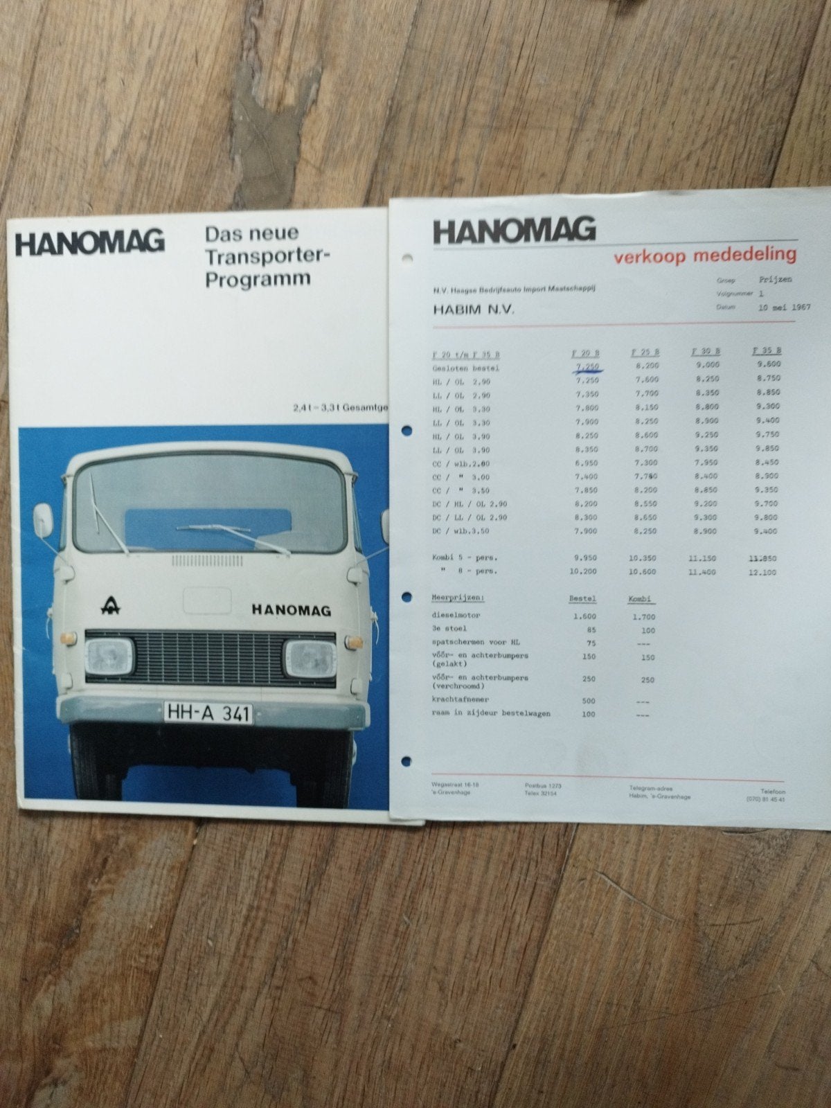 Hanomag Transporter brochure en prijslijst 1967, Hanomag, Ophalen of Verzenden, Zo goed als nieuw, Overige merken