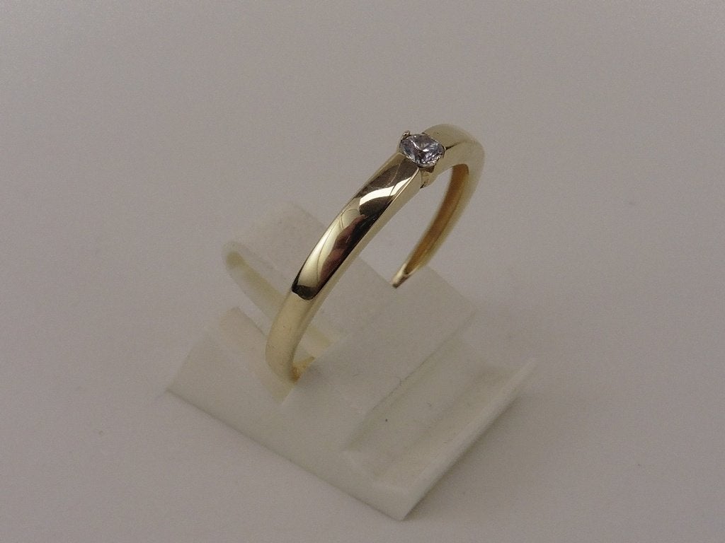 Gouden damesring met zirkonia                            G43, Gebruikt, ., Ophalen of Verzenden, Dame