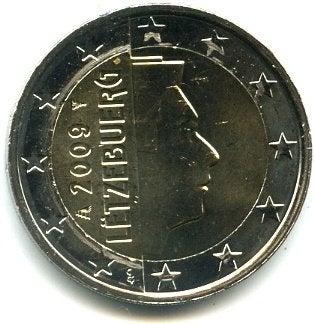 2 Euro Luxemburg 2009 - Reguliere Munt - UNC, Postzegels en Munten, Ophalen of Verzenden, Luxemburg, 2 euro, Losse munt