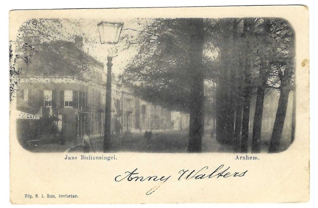 Arnhem - Jans Buitensingel met cafe - 1899, Verzamelen, Verzenden, Voor 1920, Gelopen, Gelderland