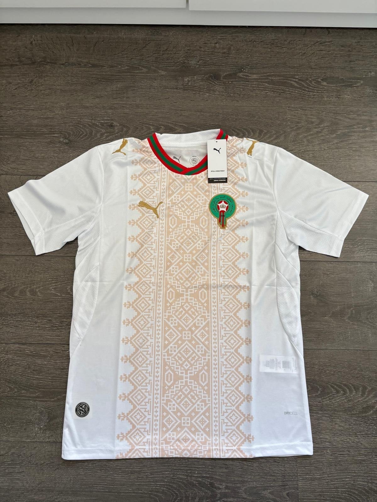 Marokko WK Uitshirt - Atlas Leeuwen maat XL, Maat 52/54 (L), Wit, Nieuw, Ophalen of Verzenden