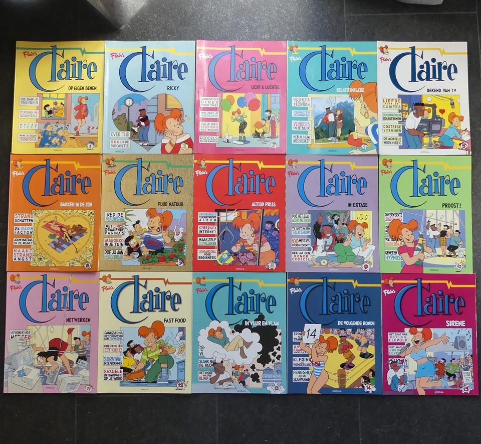 Flair's Claire stripboeken 1-15 Wiroja Robert van der Kroft, Complete serie of reeks, Ophalen of Verzenden, Zo goed als nieuw