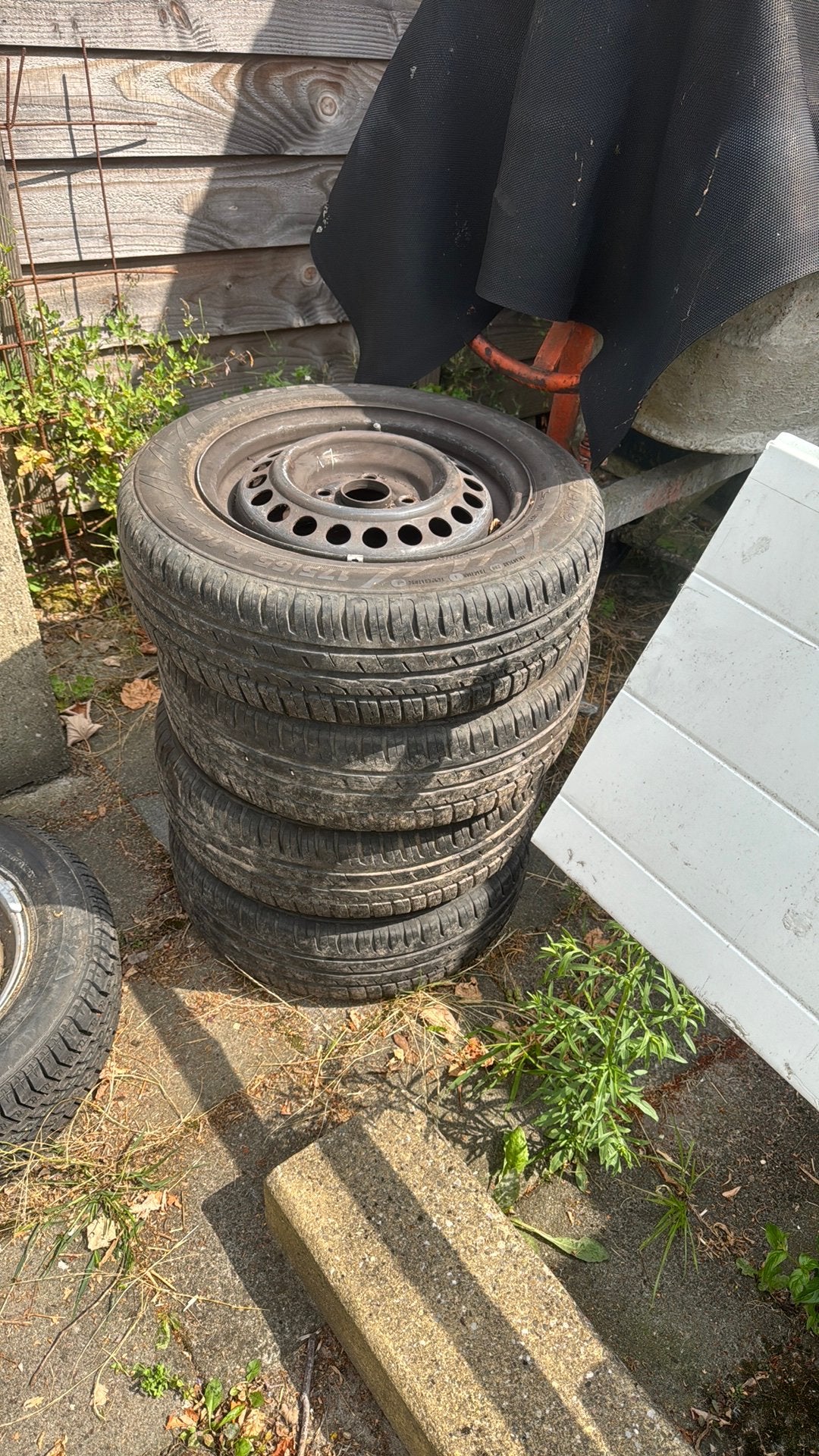 4 velgen met nette banden Honda Jazz 2008-2015 175/65/14, Auto-onderdelen, Banden en Velgen, Ophalen, 14 inch, Gebruikt, Velg(en)