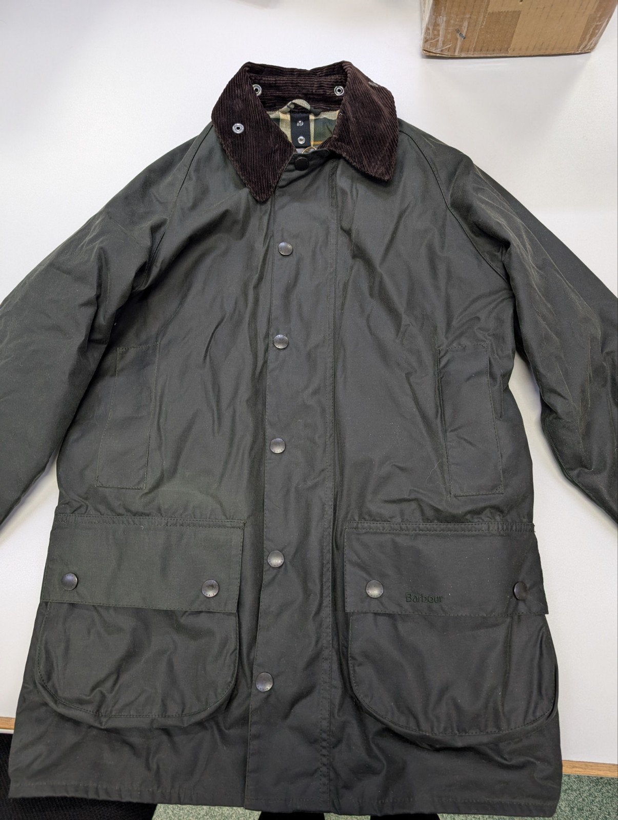 Barbour Beaufort Wax Jacket - Maat 36 (S), Barbour, Ophalen of Verzenden, Gedragen, Groen