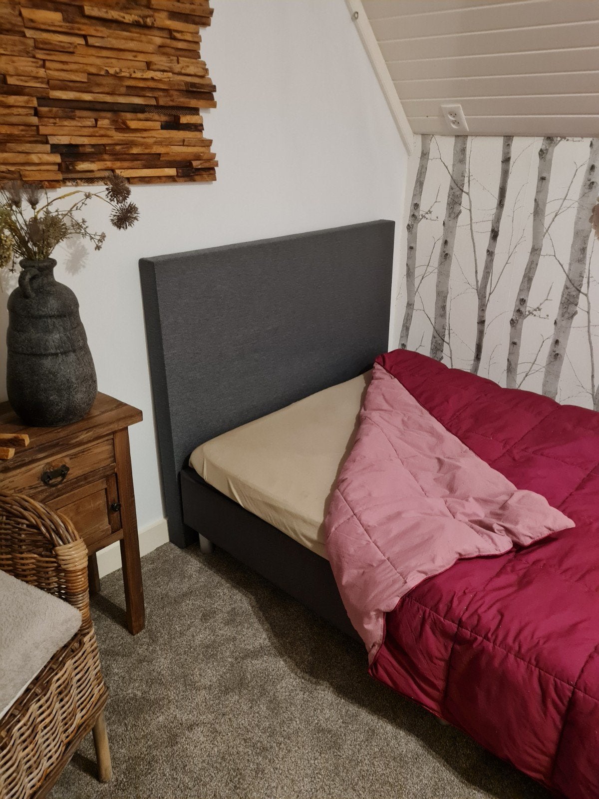 boxspring 120 bij 200 zonder matras, Huis en Inrichting, Slaapkamer | Bedden, Ophalen, Twijfelaar, 120 cm, Stof