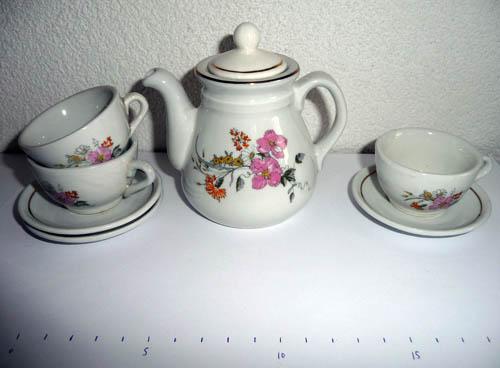 (3) miniatuur theeservies bloemen, Verzamelen, Ophalen of Verzenden, Zo goed als nieuw