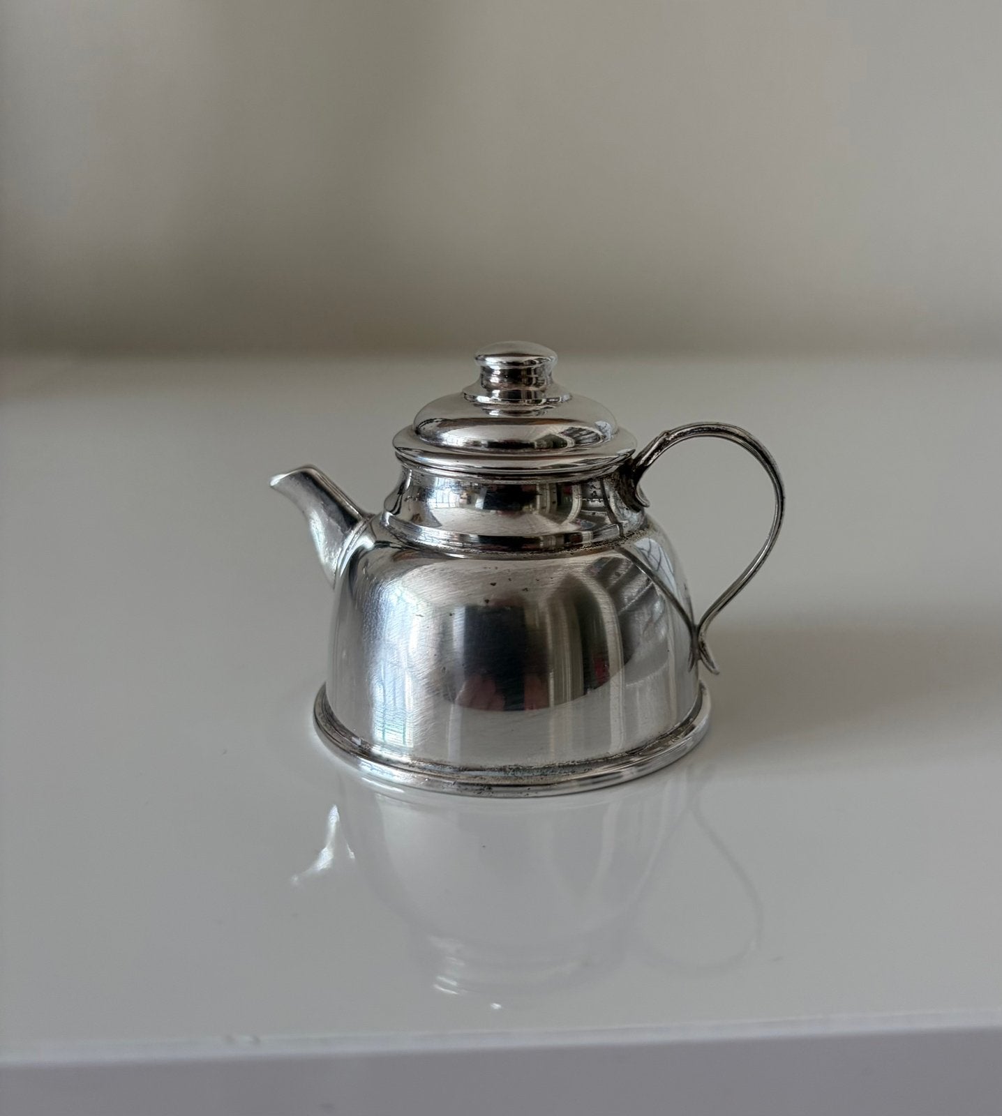 Zilveren waterketel, miniatuur jaren 1980., Ophalen of Verzenden, Zilver