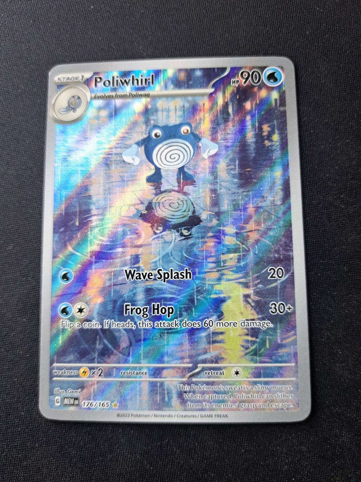 Poliwhirl 176/165 Reverse Holo Pokémon kaart, Ophalen of Verzenden, Zo goed als nieuw, Losse kaart, Foil