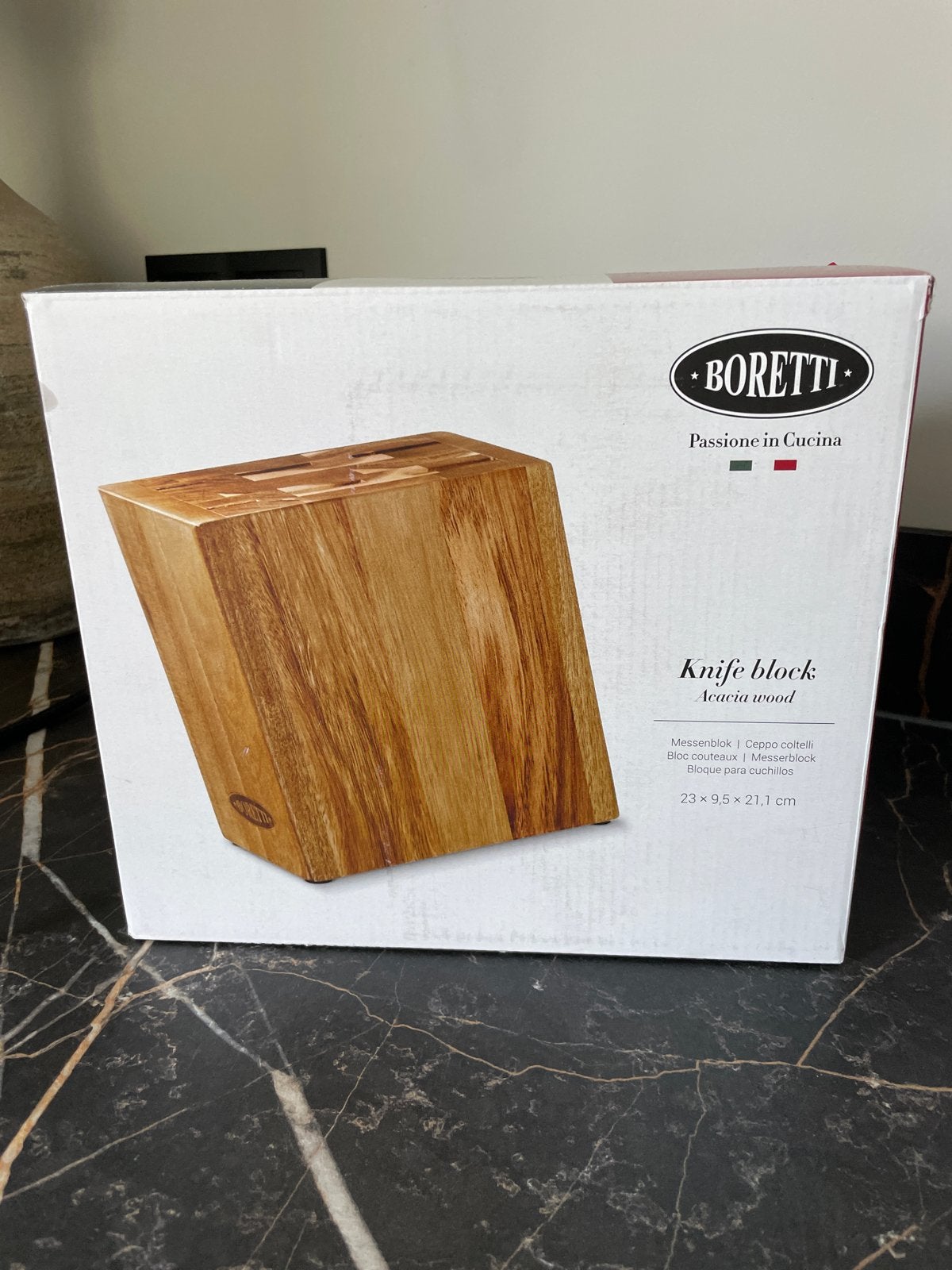 Boretti Messenblok van Acaciahout - Nieuw, Overige typen, Ophalen of Verzenden, Nieuw, Hout