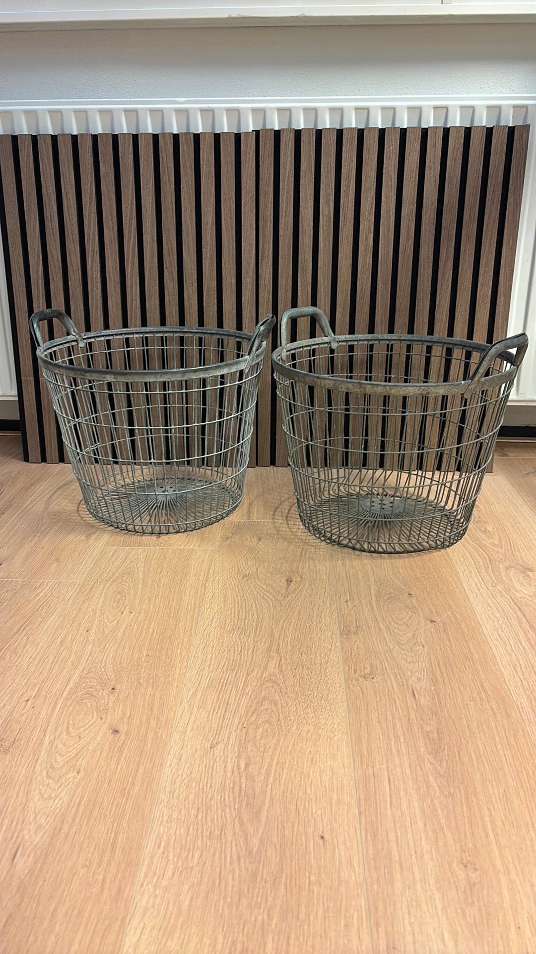 Vintage aardappelmanden, Ophalen, Rond, Zo goed als nieuw, Metaal