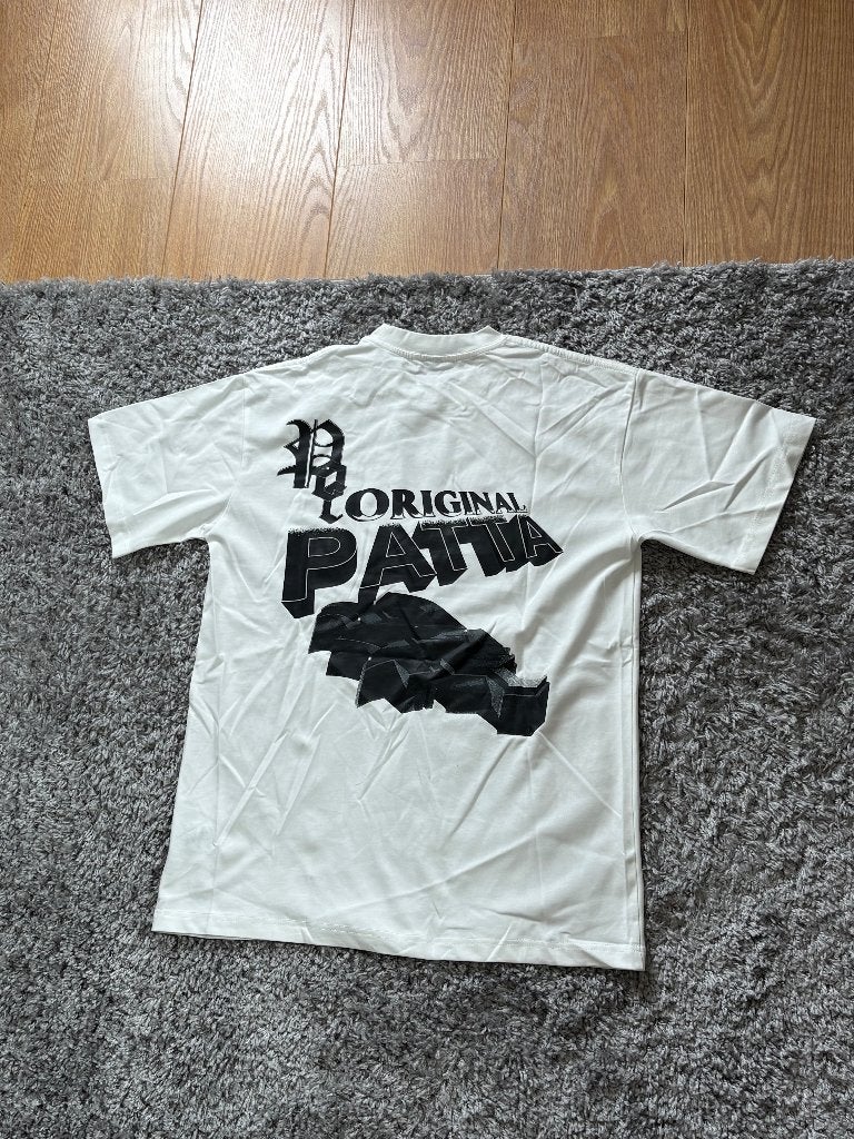 Patta T-Shirt Wit met Zwarte Details in Maat L, Kleding | Heren, T-shirts, Maat 52/54 (L), Wit, Nieuw, Ophalen of Verzenden