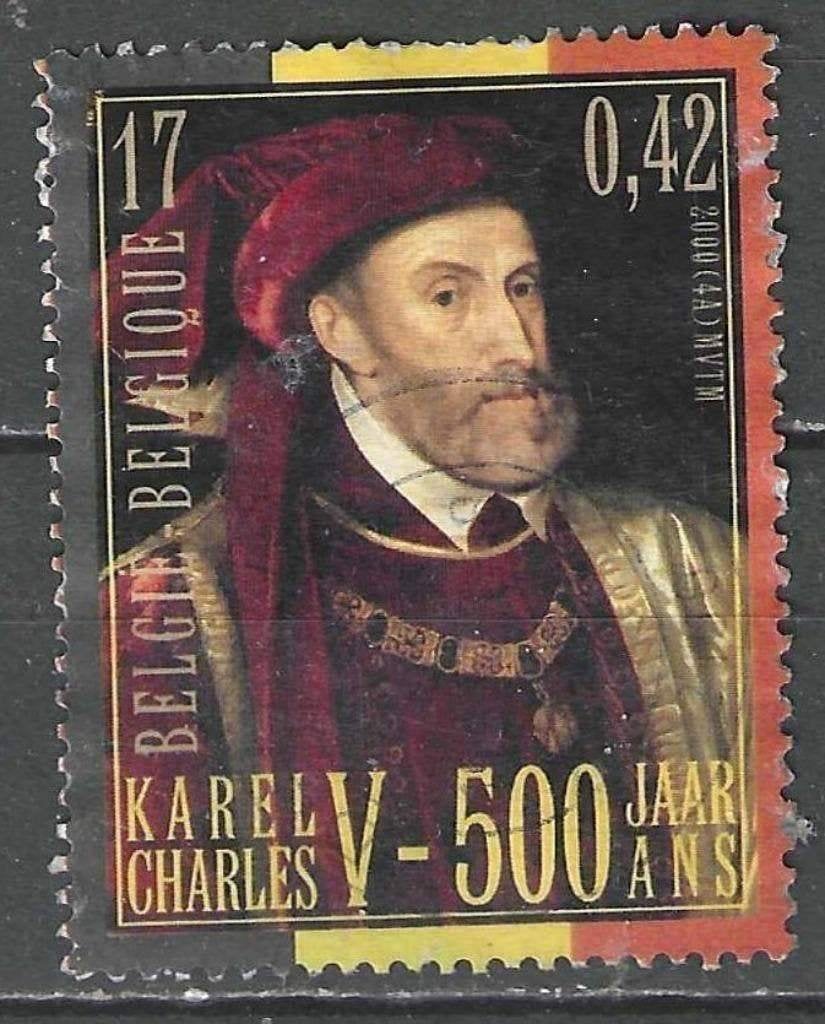 Belgie 2000 - Yvert 2886 /OBP 2887 - Karel V (ST), Postzegels en Munten, Verzenden, Gestempeld