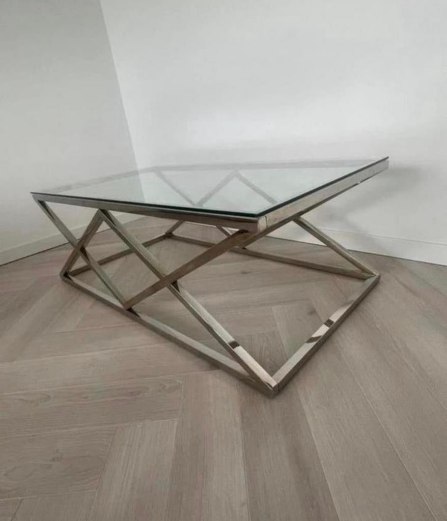 Staale salontafel, Huis en Inrichting, Tafels | Salontafels, Ophalen, 100 tot 150 cm, 50 tot 100 cm, Zo goed als nieuw