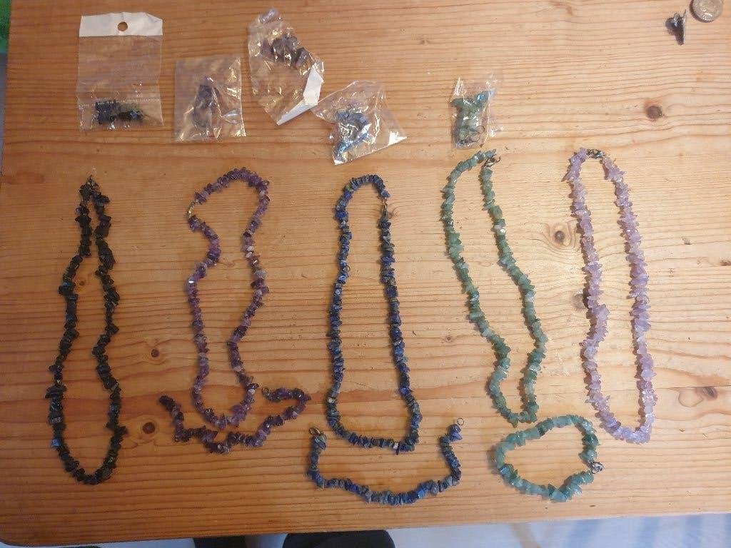 splitkettingen armband oorbellen - halfedelstenen, Ophalen of Verzenden, Gebruikt, Groen, Overige materialen