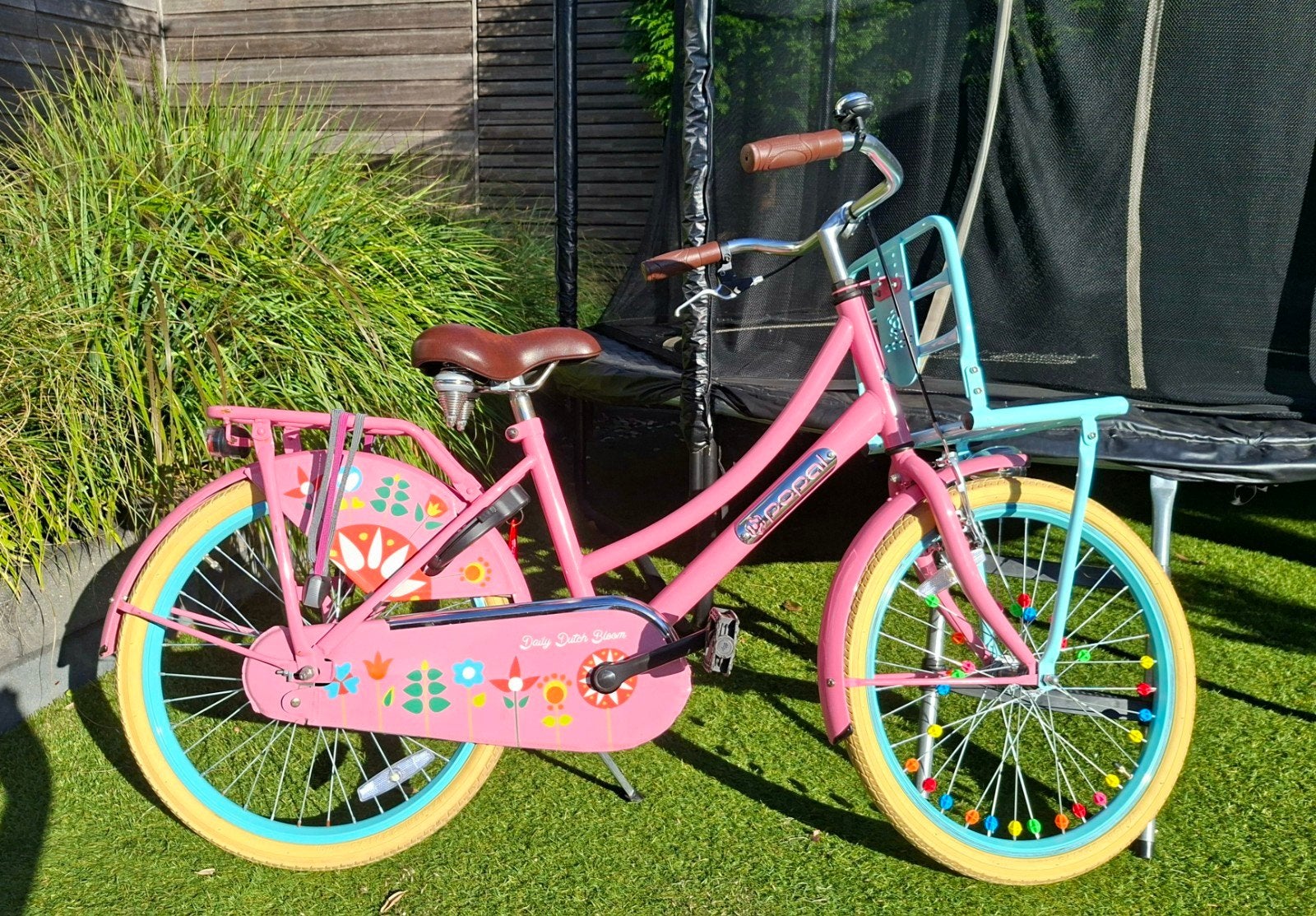 Popal Meisjesfiets 22 inch - Roze/Mintgroen, Fietsen en Brommers, Ophalen, Terugtraprem, 22 inch, Gebruikt