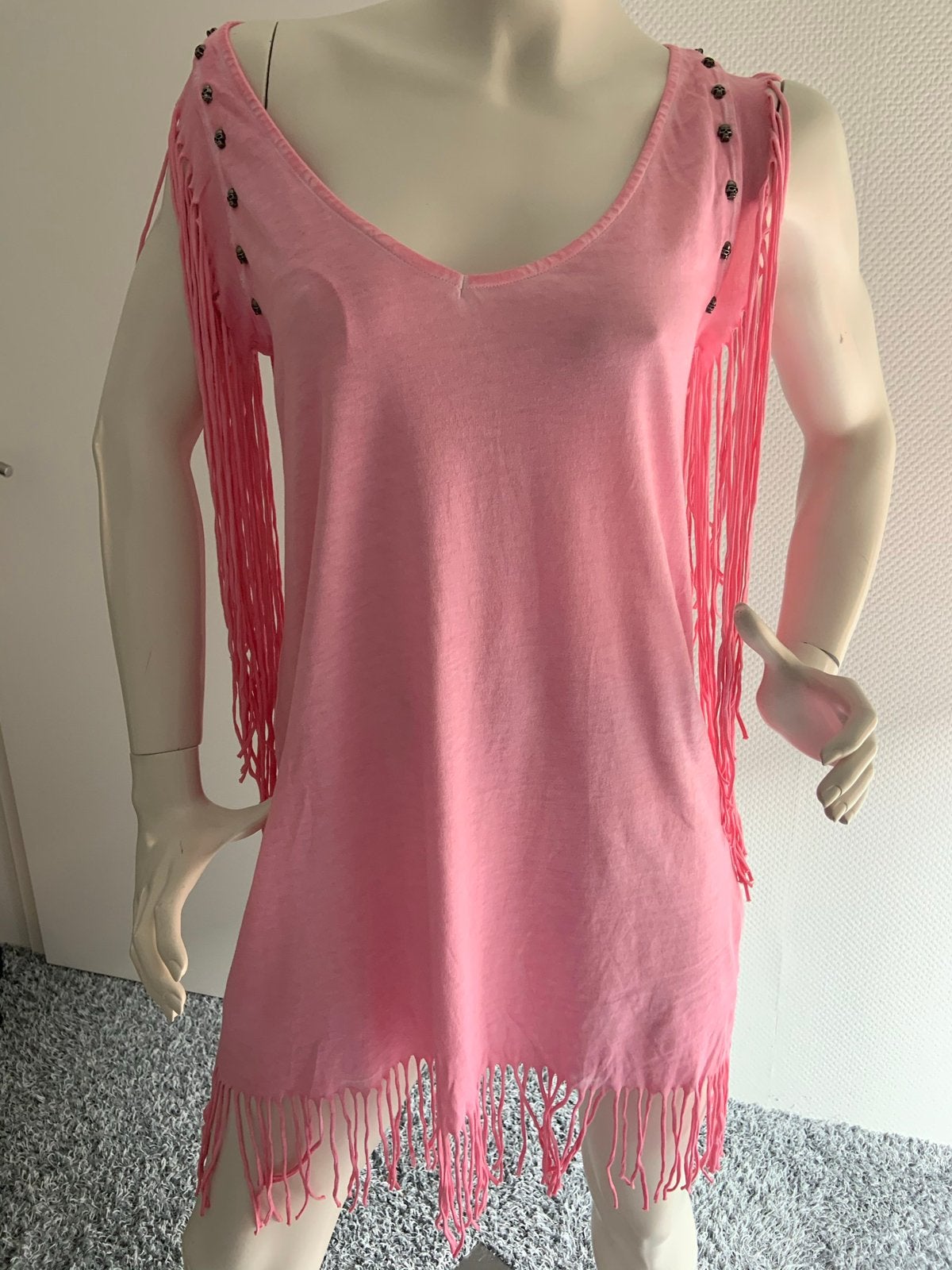 Seven tees jurkje met franjes en skuls. Xs. Nieuw, Kleding | Dames, Jurken, ., Ophalen of Verzenden, Zo goed als nieuw, .