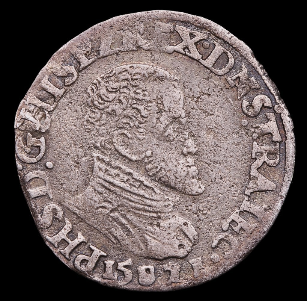 Utrecht 1/5e Philipsdaalder 1571. Zfr., Postzegels en Munten, Munten | Nederland, Losse munt, Overige waardes, Vóór koninkrijk