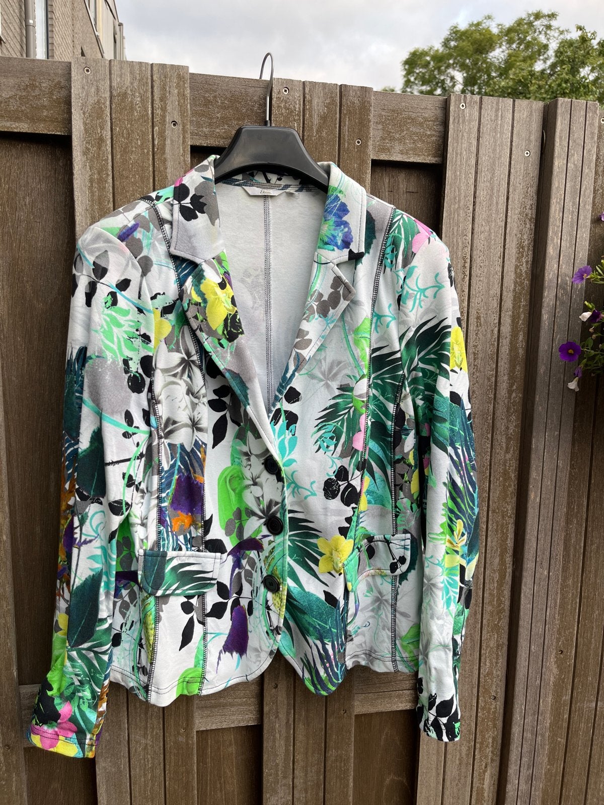 Miss Etam blazer met bloemenprint, Ophalen of Verzenden, Zo goed als nieuw, Maat 46/48 (XL) of groter, Meerkleurig