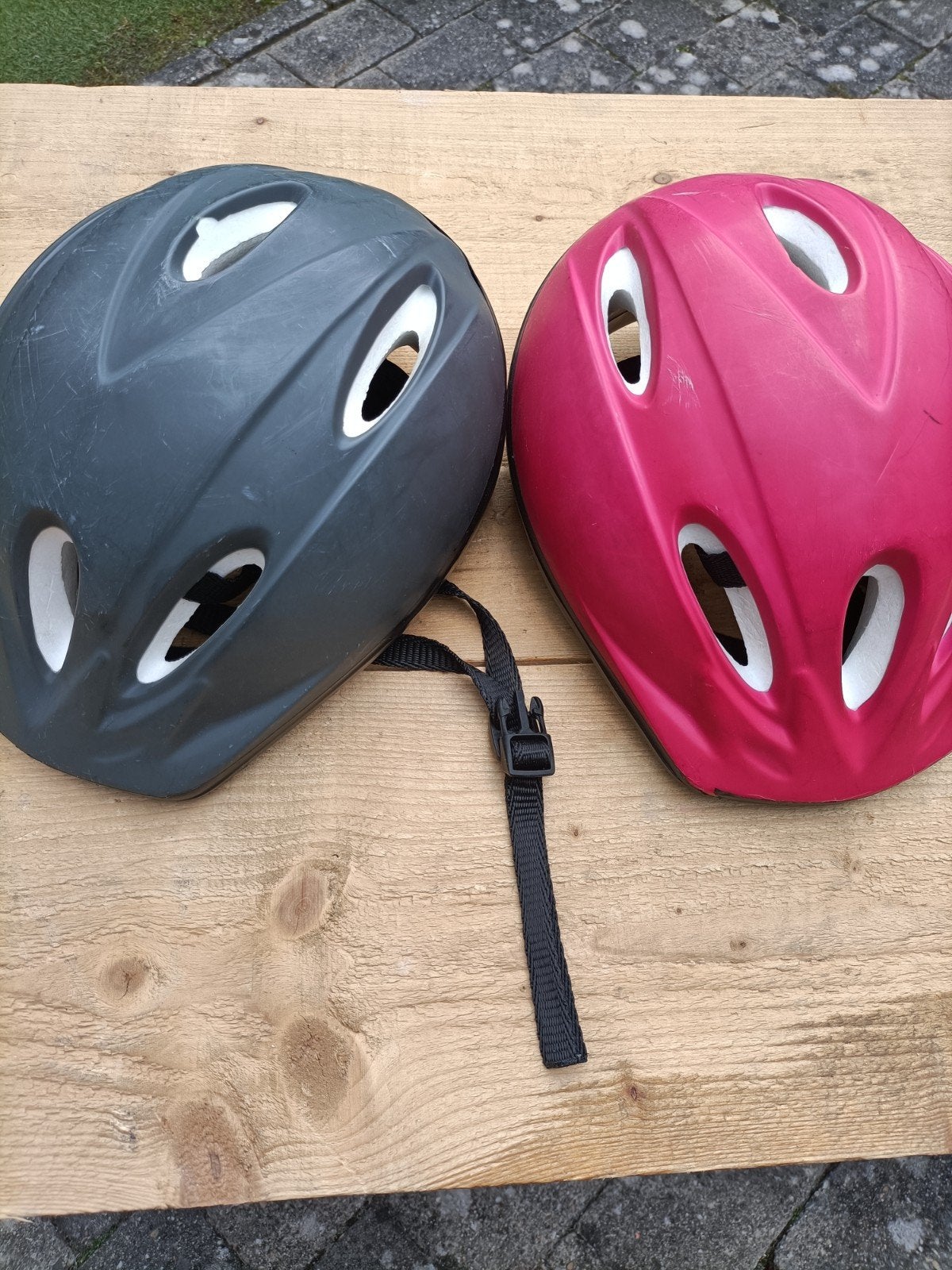 Fietshelmen voor kinderen - Set van 2 (roze en grijs), Gebruikt, Onbekend, Jongen of Meisje, Overige maten