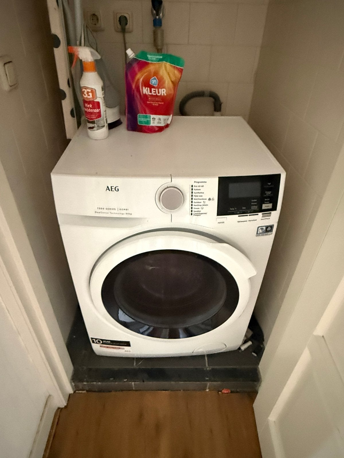 AEG L7WB86GW ProSteam Was-droogcombinatie | 8 kg | 1600 tpm, Ophalen, Zo goed als nieuw, 85 tot 90 cm