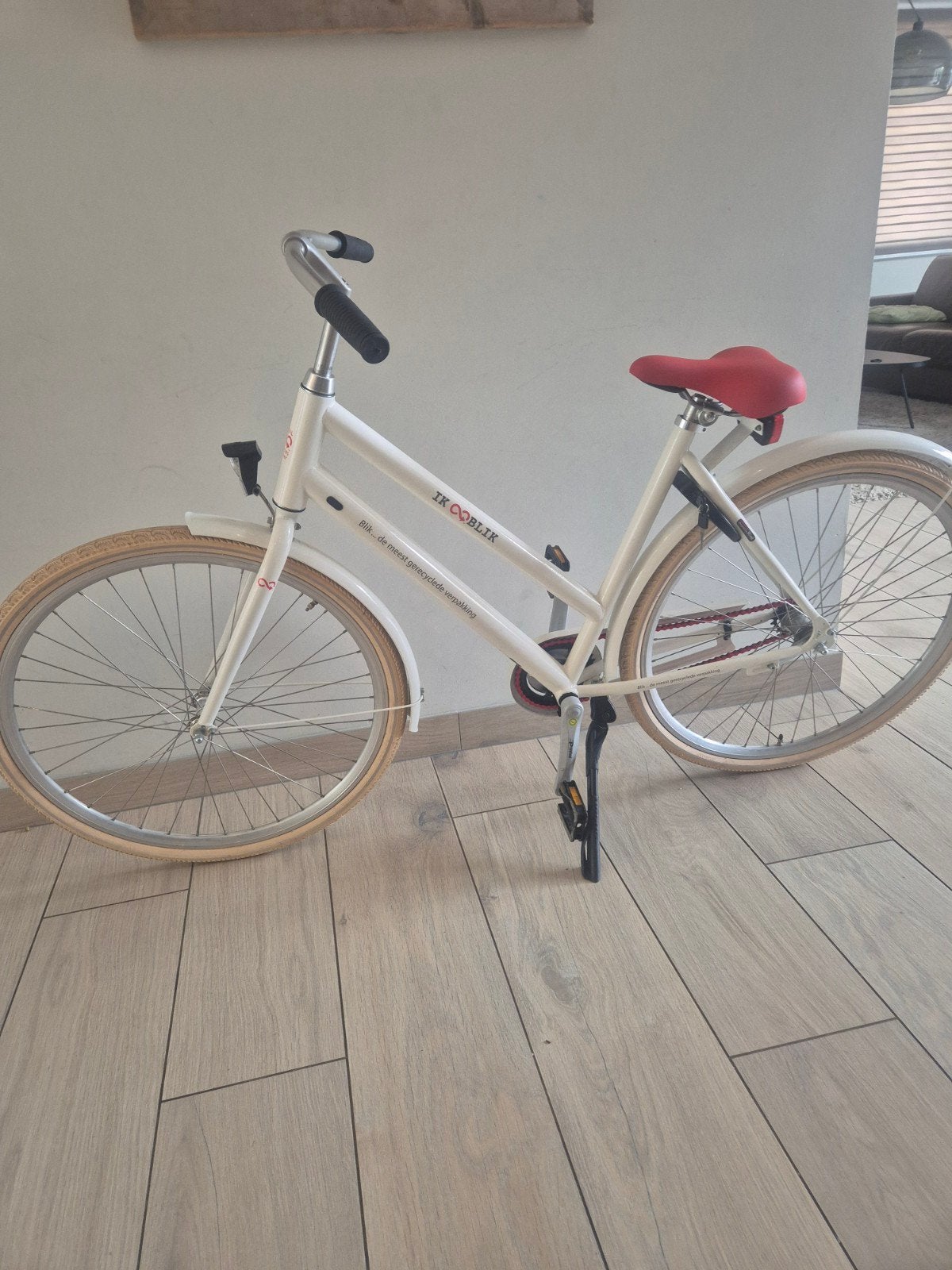 Fiets Blik wit met rood 24", Terugtraprem, Ophalen, Overige merken, Gebruikt