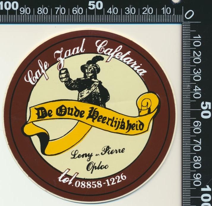 Sticker: Cafe Zaal De Oude Heerlijkheid - Oploo (2), Ophalen of Verzenden, Zo goed als nieuw, Bedrijf of Vereniging