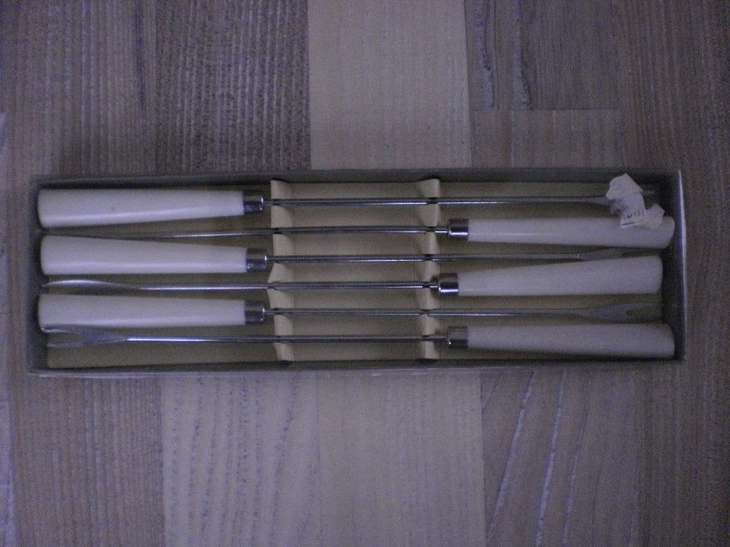 Fonduevorken set - 6 stuks, Ophalen of Verzenden, Zo goed als nieuw, Rvs of Chroom, Los bestek