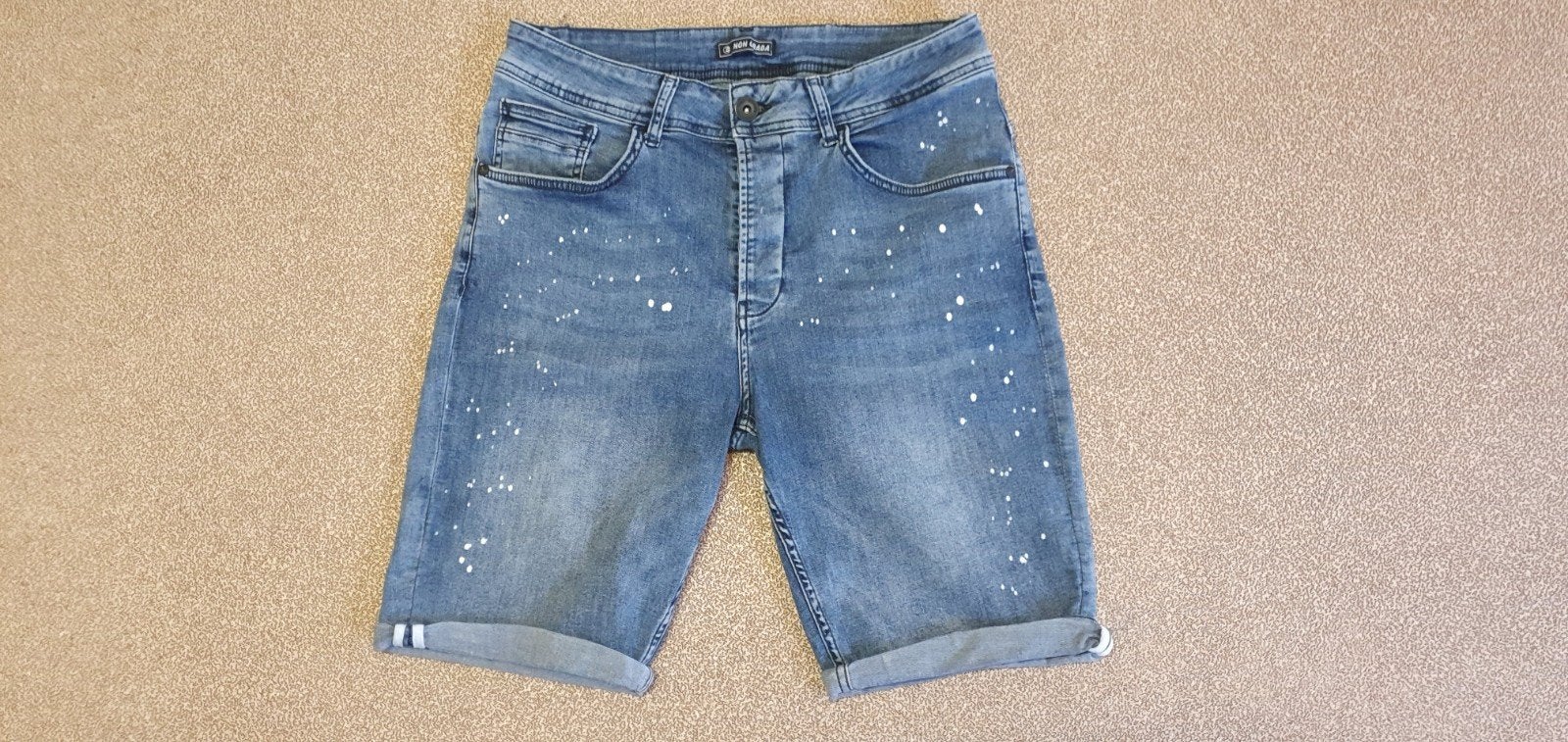 Non Grada Blauwe Spijker Korte Broek - Maat L, Blauw, Overige jeansmaten, Ophalen of Verzenden, Zo goed als nieuw