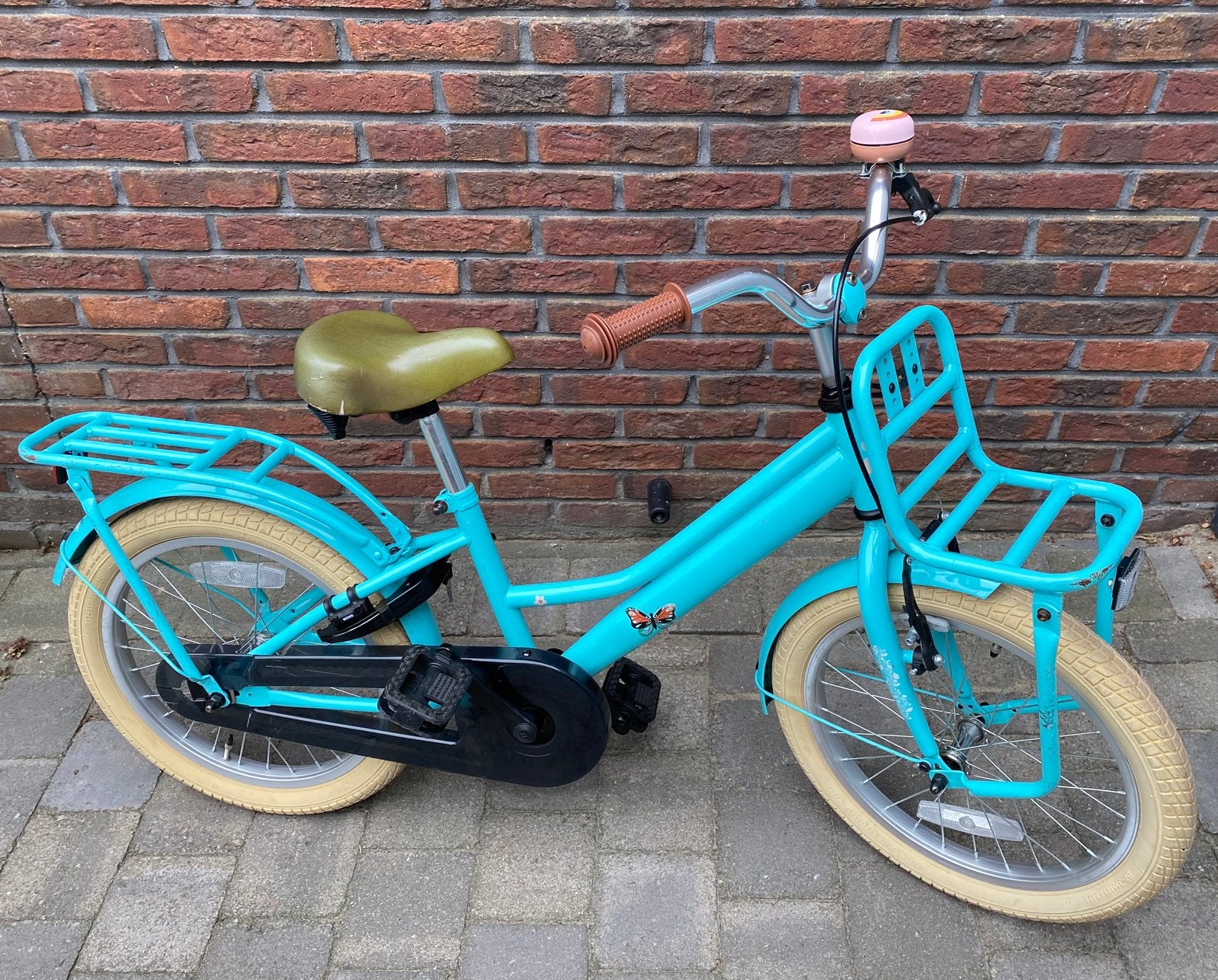 Popal Cooper meisjesfiets 18”, Fietsen en Brommers, Ophalen, Terugtraprem, Gebruikt, Handrem