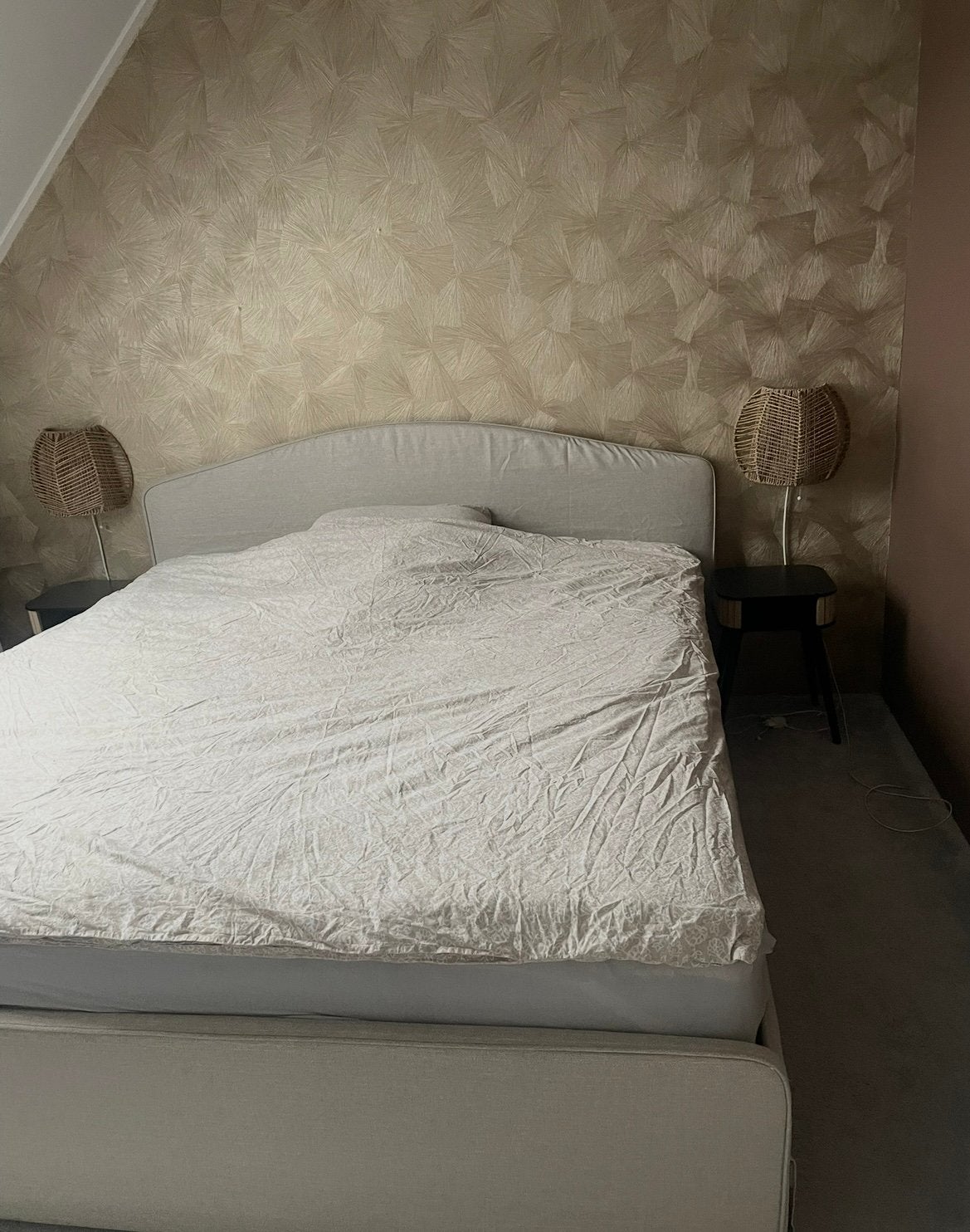 Ikea bed Ramnefjall 180 x 200, Ophalen, Wit, Tweepersoons, Zo goed als nieuw
