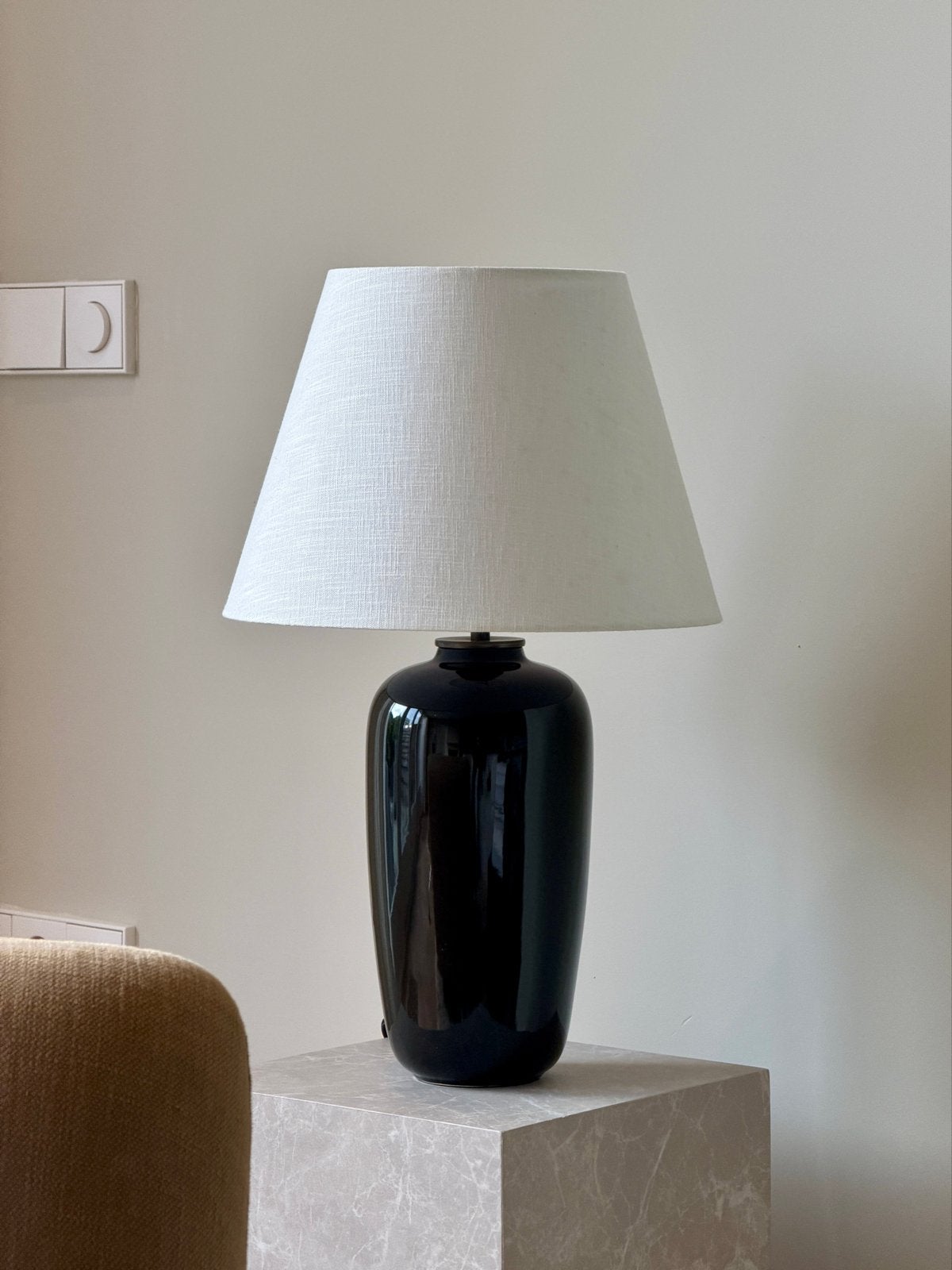 Audo Copenhagen Torso Tafellamp - Zwart met Witte Kap, Ophalen, Overige merken, Keramiek, Modern