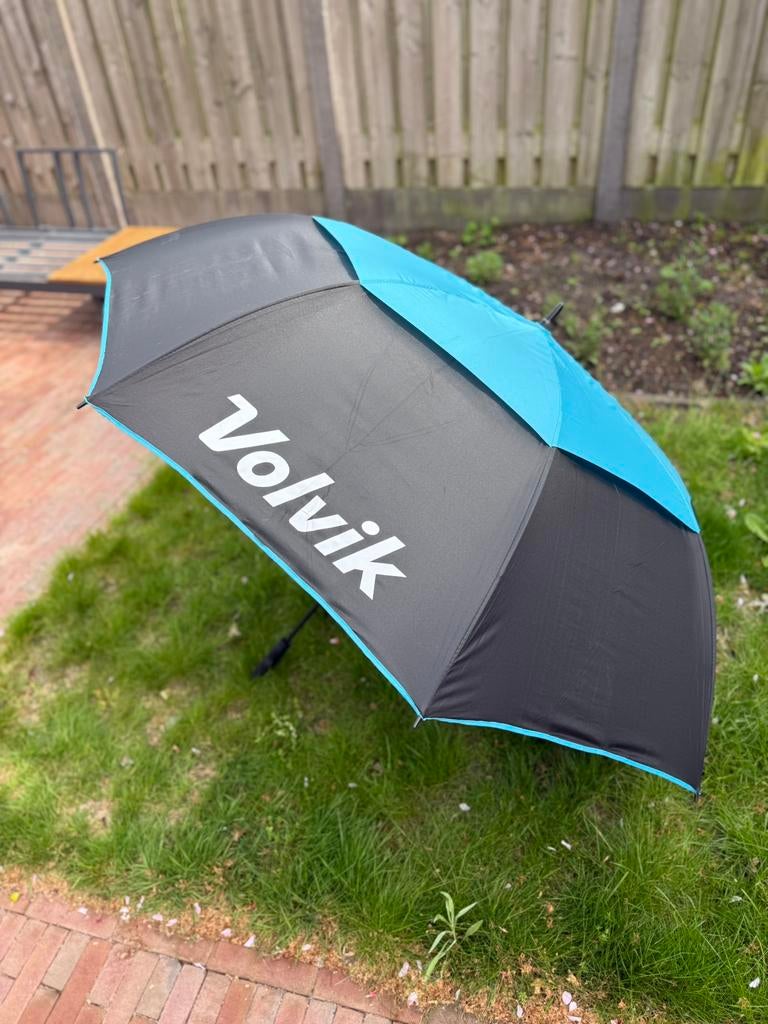 Volvik storm II XXL golfparaplu zwart/aqua, Ophalen, Zo goed als nieuw, Overige typen, Overige merken