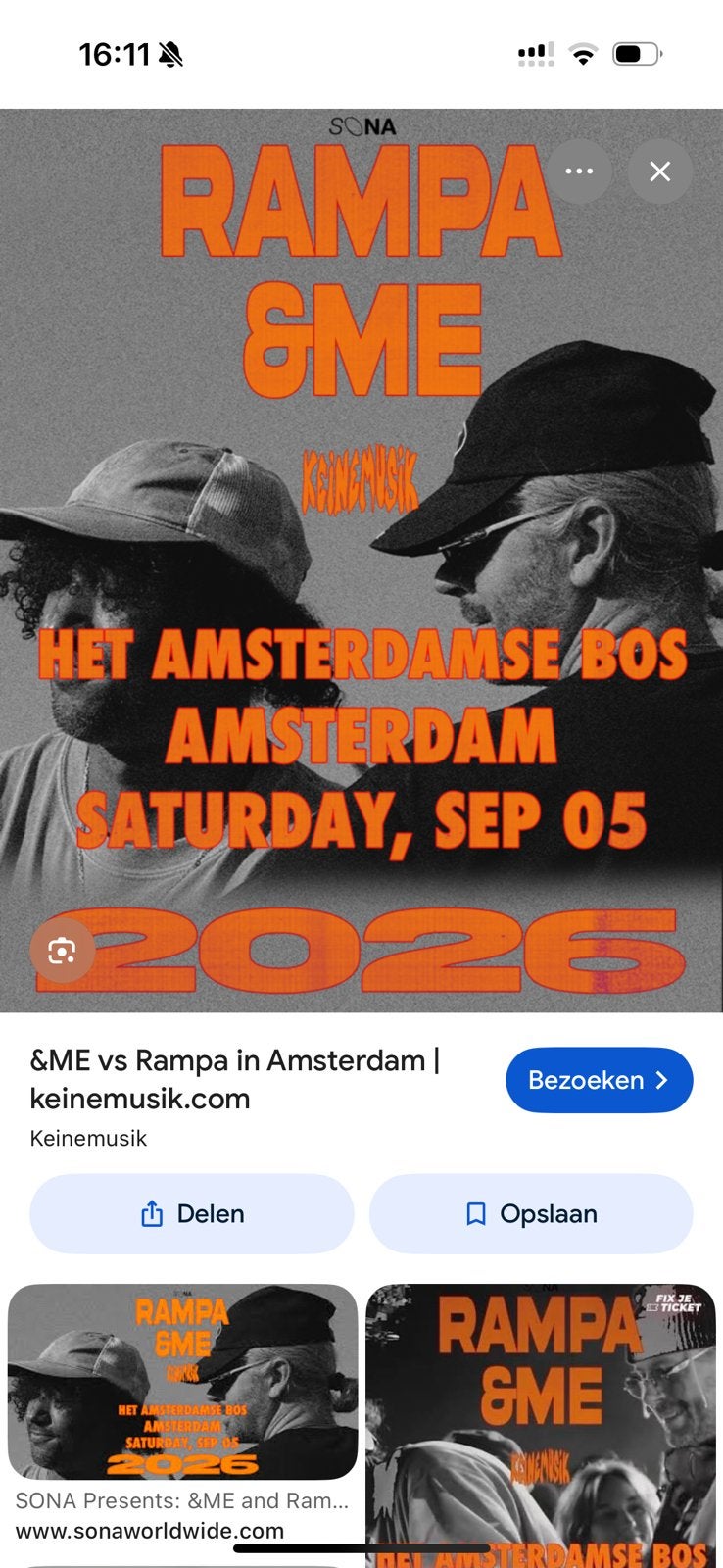 Backstage ticket Rampa&me Keine Musik, Tickets en Kaartjes, Eén persoon, Juli