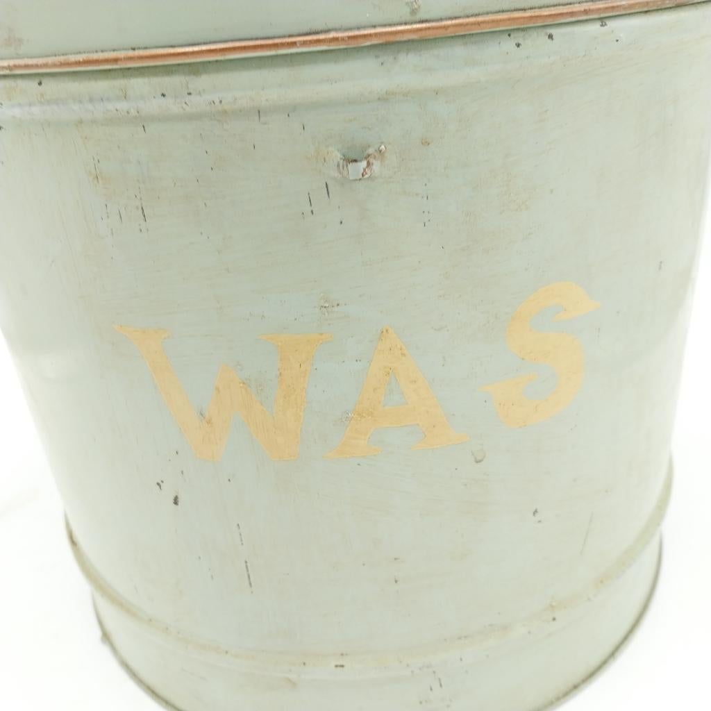 Groot blik met opschrift WAS (ML), Ophalen of Verzenden