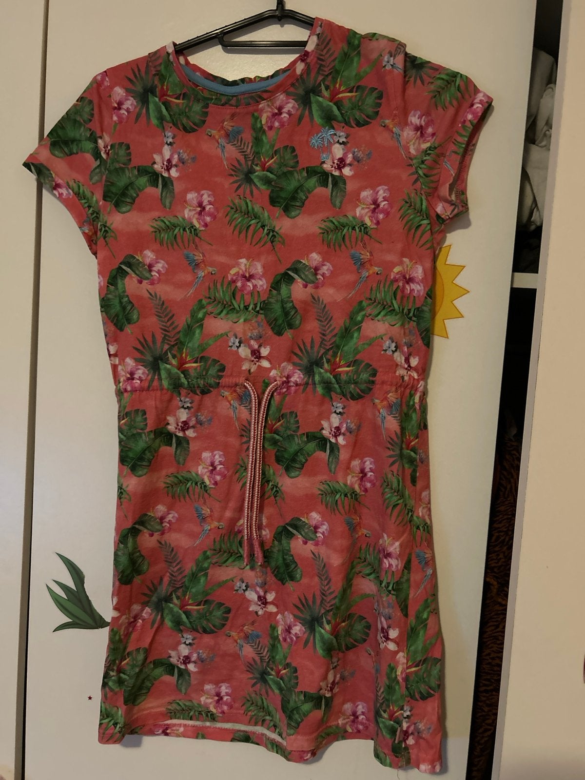 Zomerjurk Meisje Maat 140 Tropische Print, Ophalen, Gebruikt, Meisje, Jurk of Rok