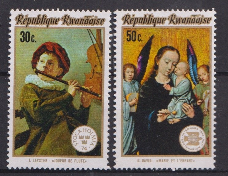 Rwanda 1974 Schilderijen Leyster & David, Verzenden, Postfris, Overige thema's