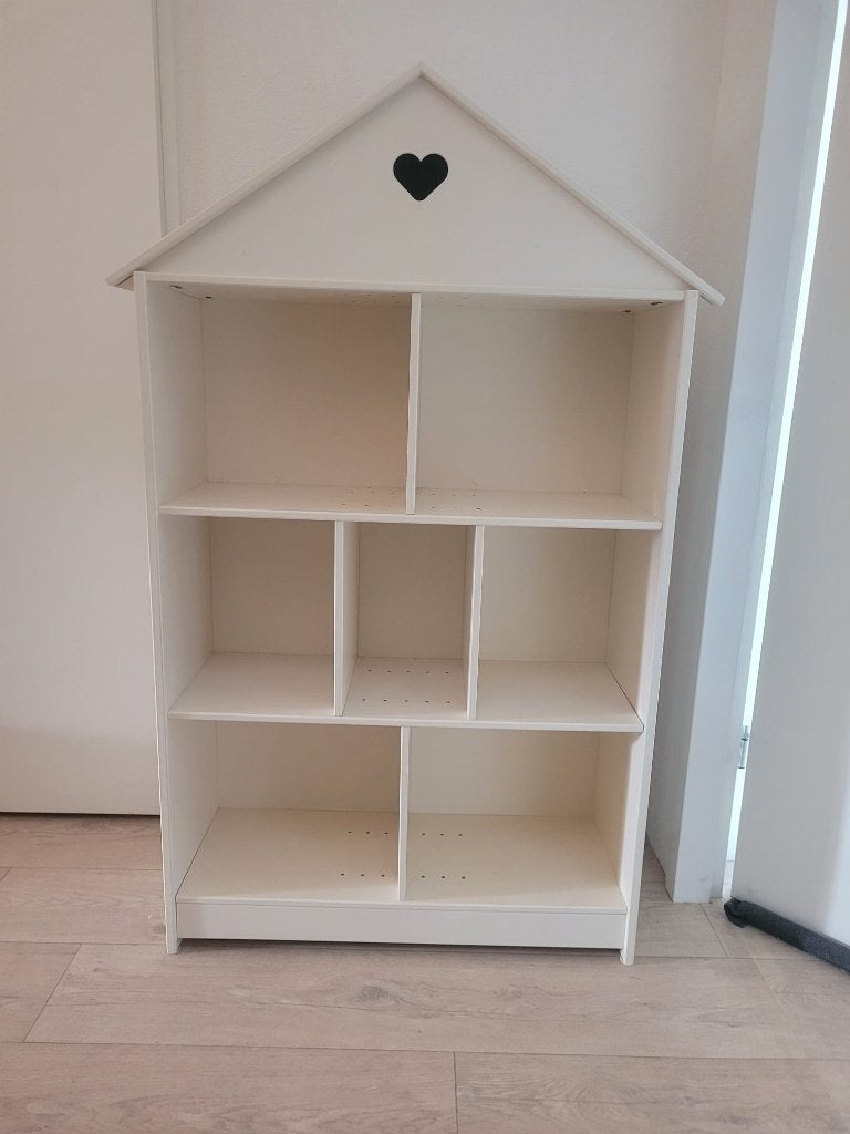 Witte boekenkast voor kinderkamer, Ophalen, Met plank(en), 100 tot 150 cm, Vintage Brocant