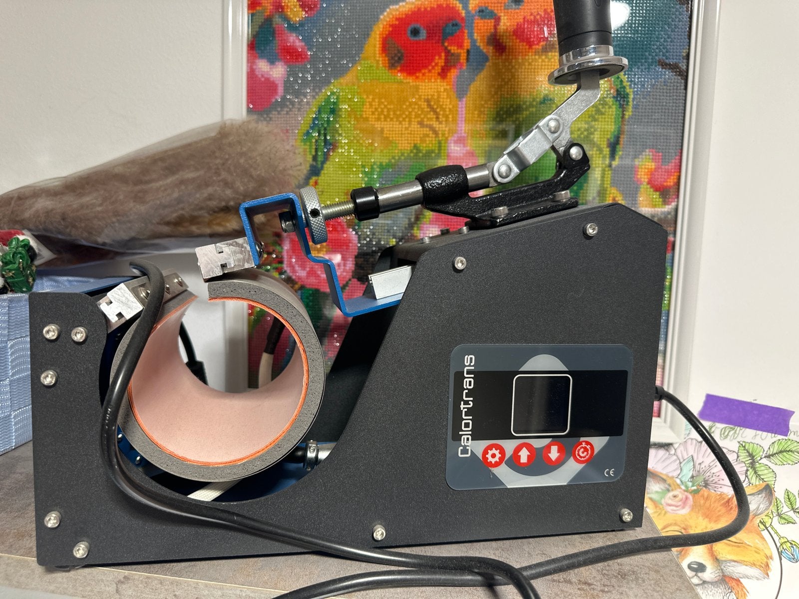 Calortrans Mokkenpers - Personaliseer je mokken!, Hobby en Vrije tijd, Knutselen, Zwart, Zo goed als nieuw, Machine, Elektrisch