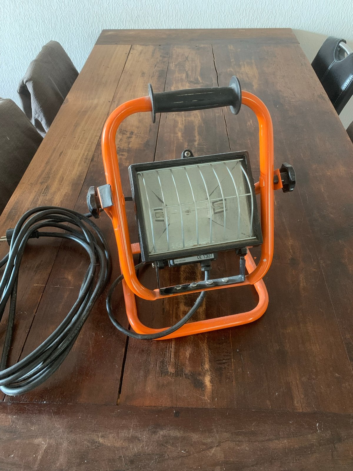 Promax Professional Bouwlamp 500W met stopcontacten, Ophalen, Gebruikt, 500 watt of meer, Lamp met armatuur