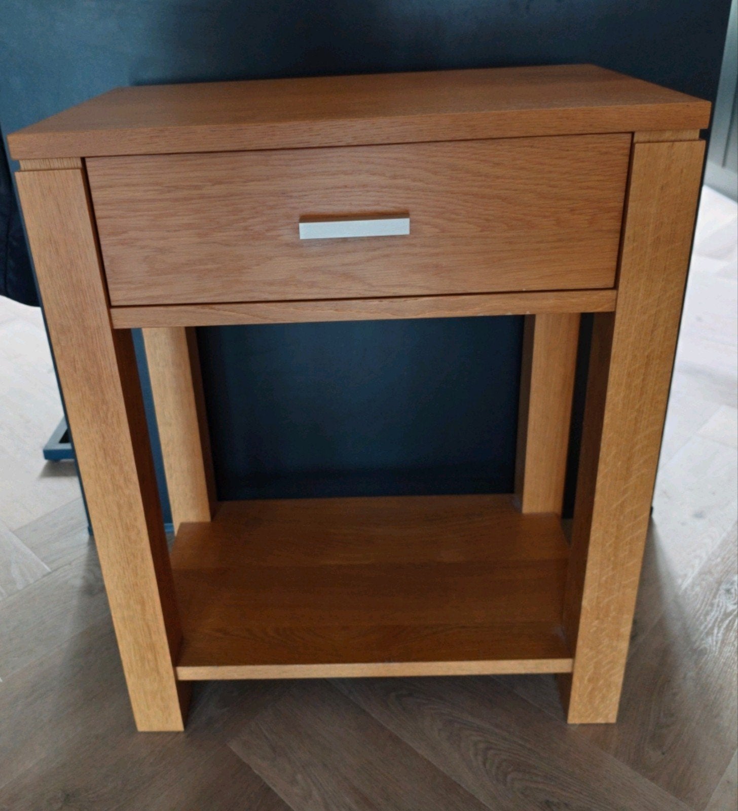 Massief eiken houten sidetable /kastje, Ophalen, Gebruikt, 55 tot 75 cm, Modern