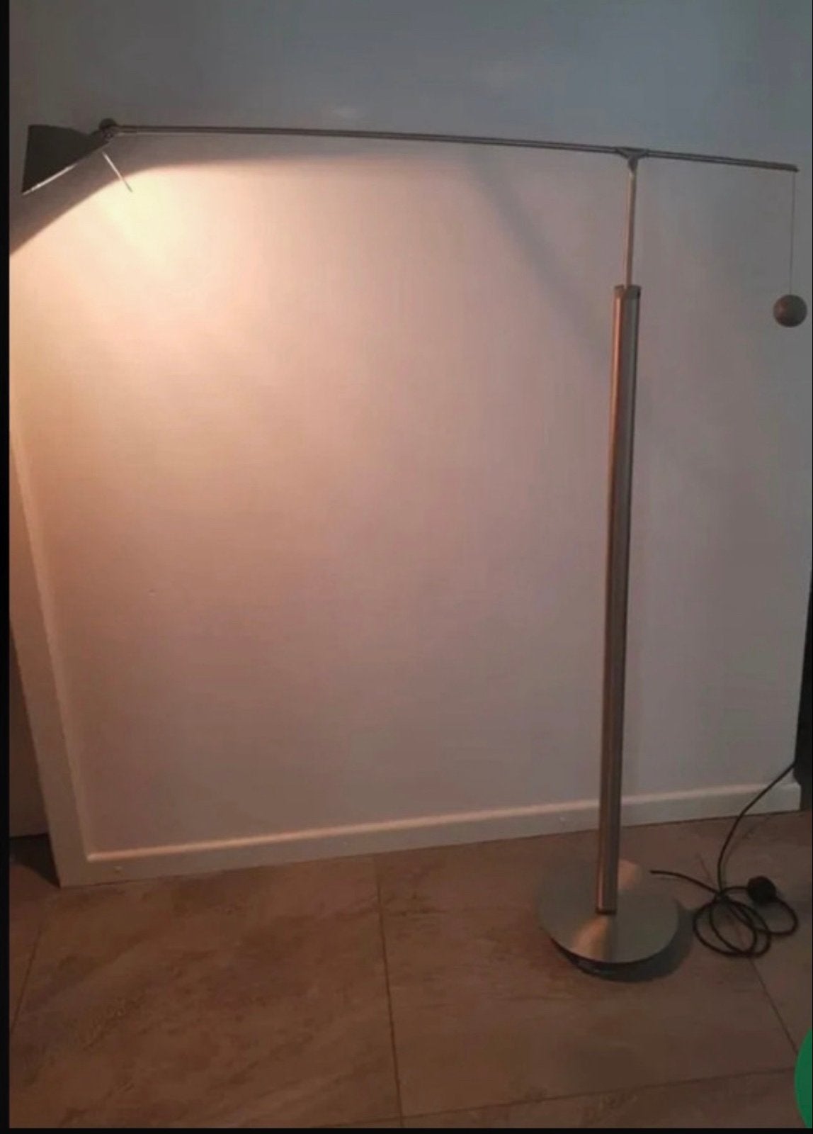Artemide Nestore Terra XXL Booglamp - Carlo Forcolini, Huis en Inrichting, Lampen | Vloerlampen, Ophalen, Zo goed als nieuw, Metaal