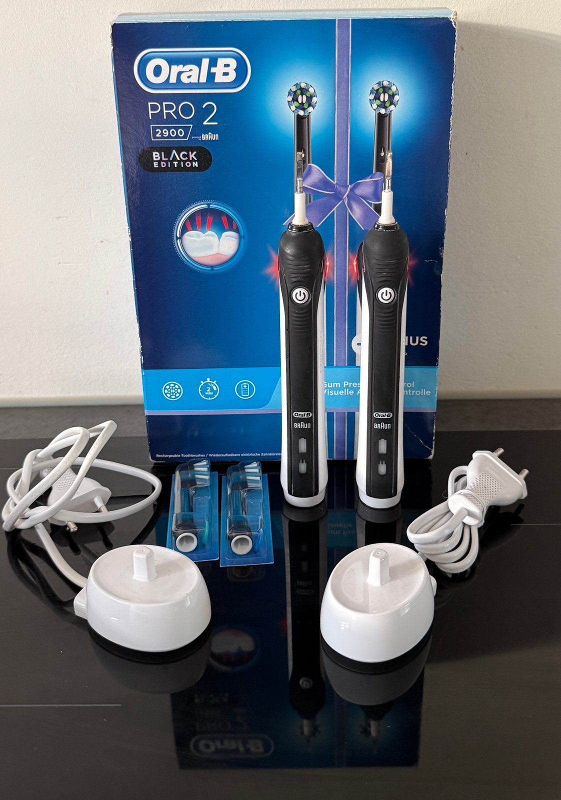 Oral B pro 2 2900 duo - Black Edition, Ophalen of Verzenden, Zo goed als nieuw, Tandenborstel
